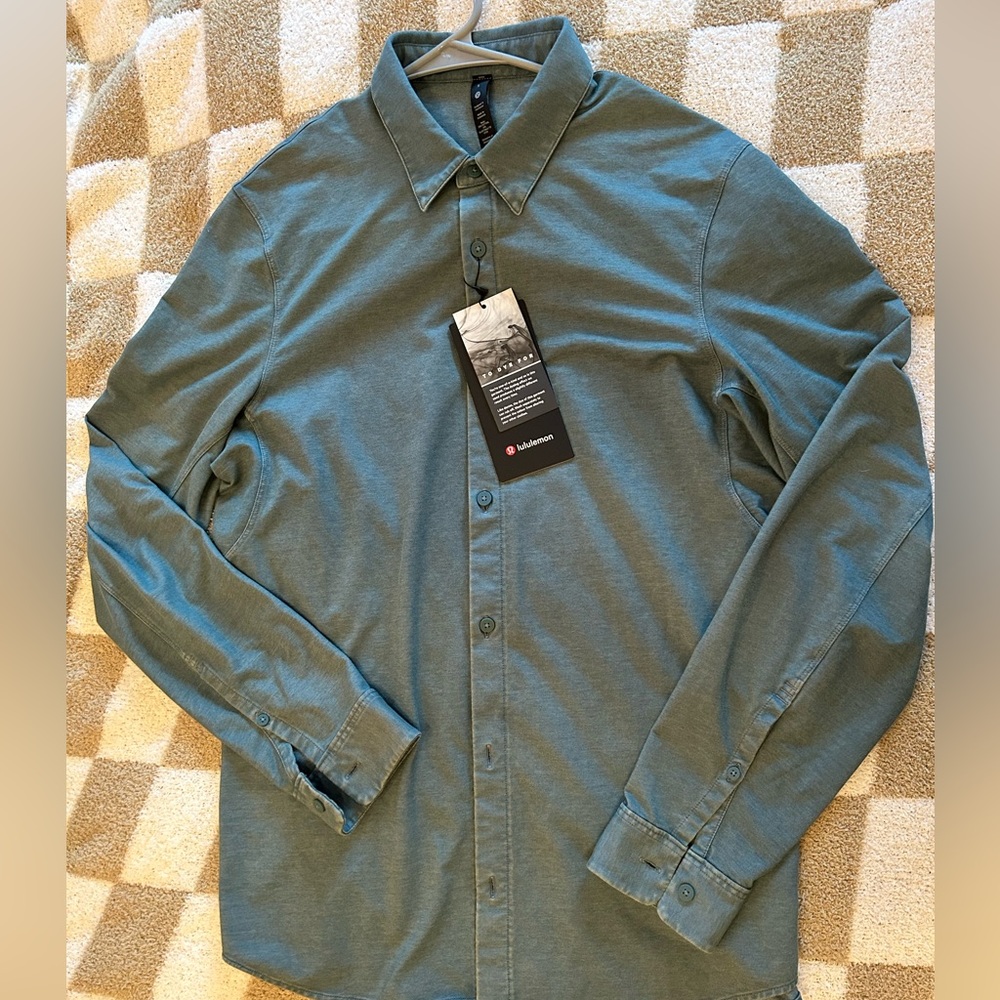 Lululemon Commission Long-Sleeve Shirt Green/Blue